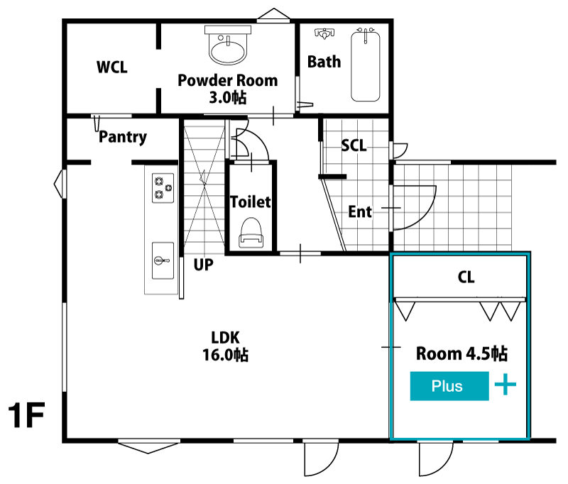 3坪追加間取り1F